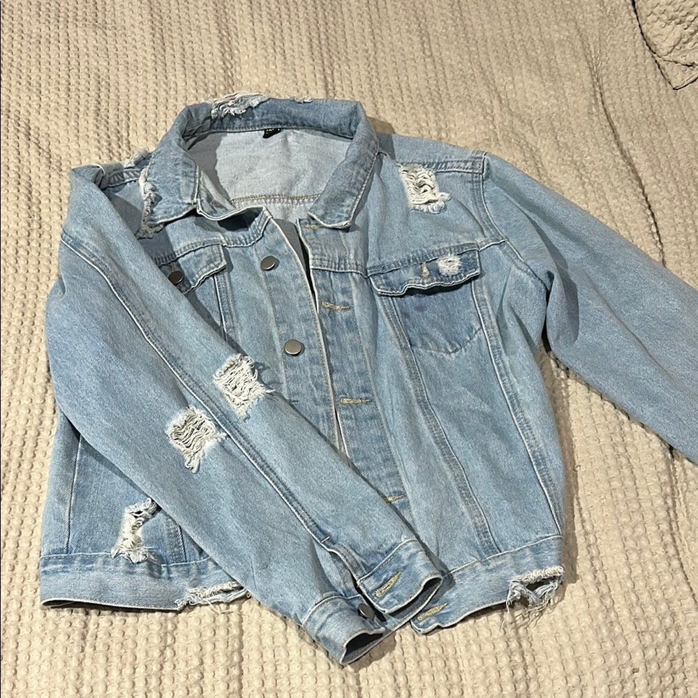 Distressed Light Blue Denim Jacket